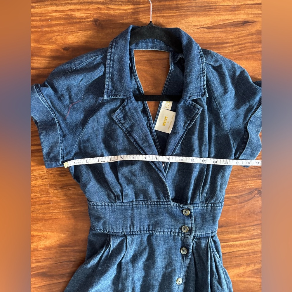 Maeve Denim V-neck wrap midi dress size 2 - Picture 7 of 10